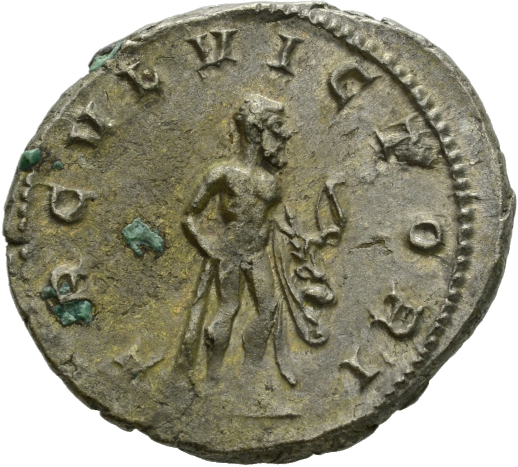 RIC IV Aemilian 3B Aemilian reverse, Hercules, nude, lion-skin draped over left arm, standing right, resting right hand on...