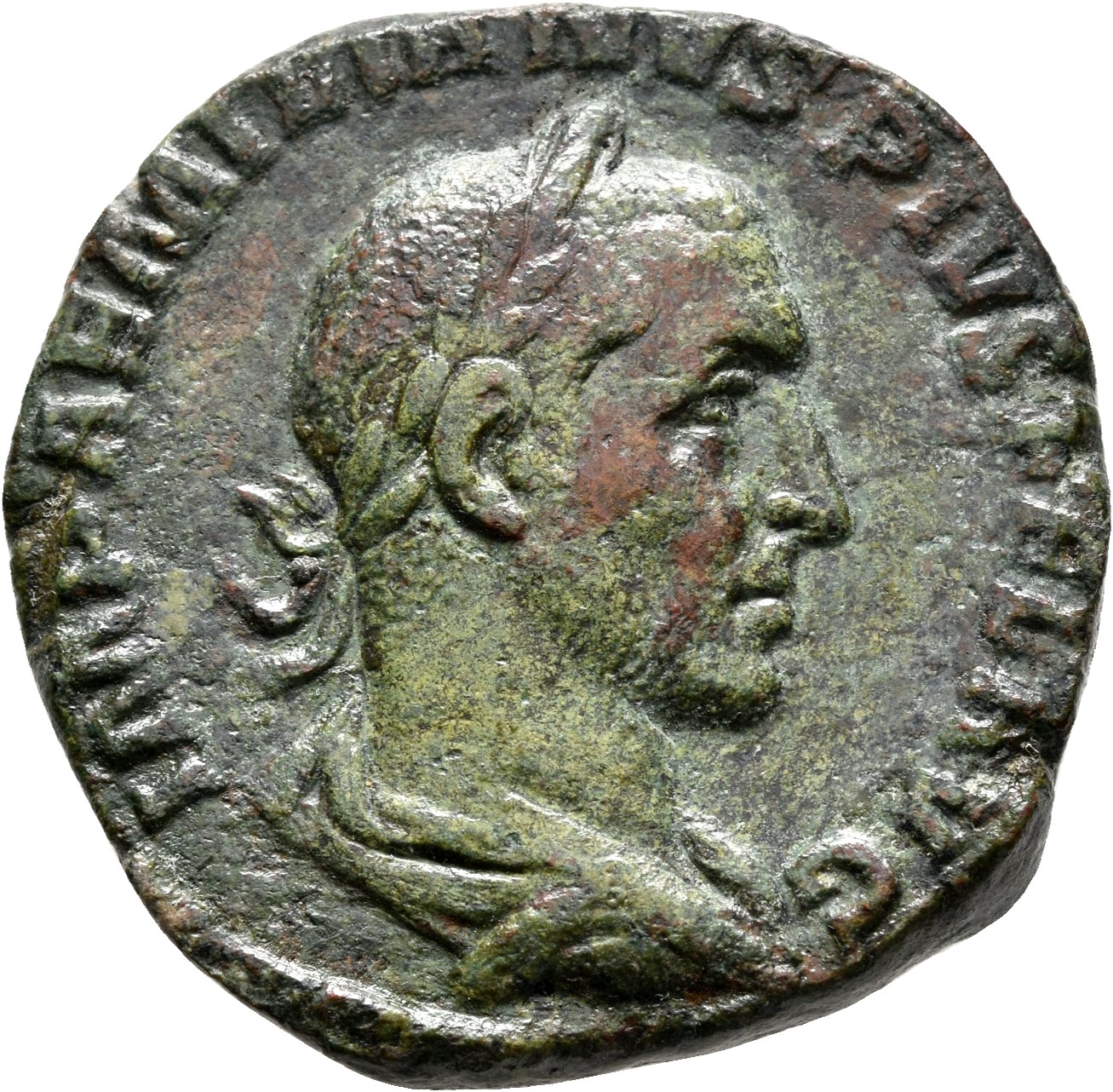 RIC IV Aemilian 42A Aemilian obverse, Bust of Aemilian, laureate, draped, cuirassed, right