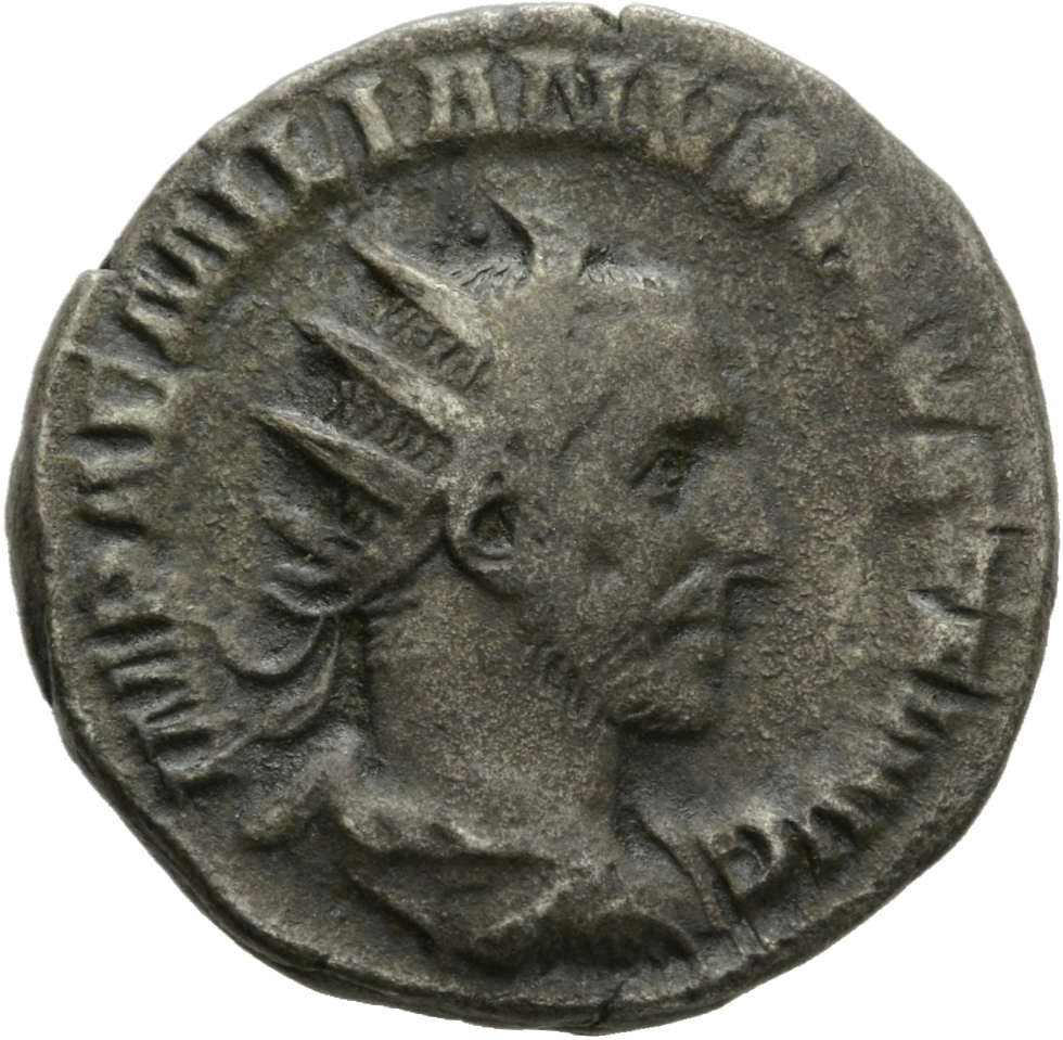 RIC IV Aemilian 7 Aemilian obverse, Bust of Aemilian, radiate, draped, cuirassed, right