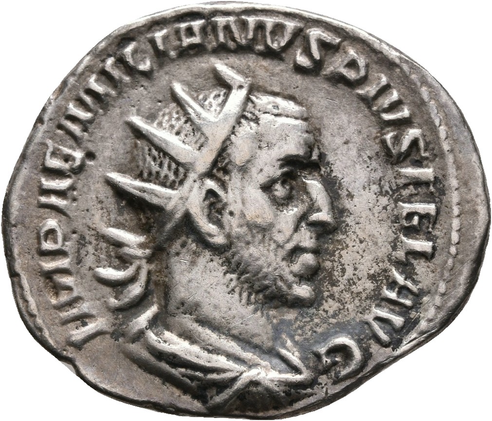 RIC IV Aemilian 7 Aemilian obverse — Bust of Aemilian, radiate, draped, cuirassed, right