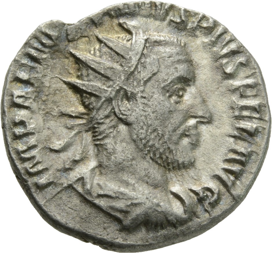 RIC IV Aemilian 9 Aemilian obverse, Bust of Aemilian, radiate, draped, cuirassed, right