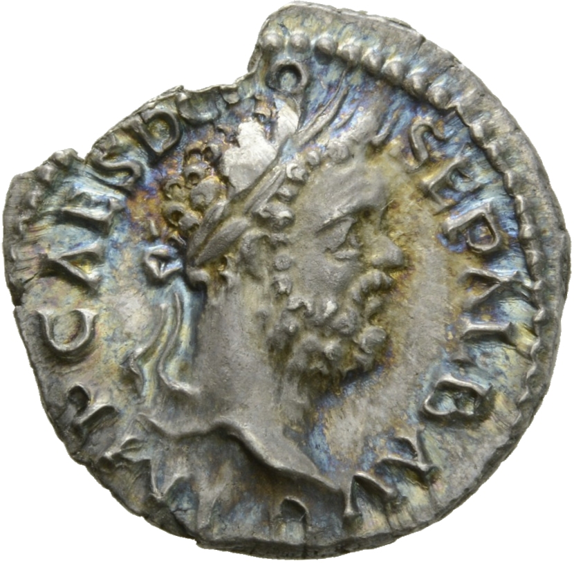 RIC IV Clodius Albinus 20 Clodius Albinus obverse, Kopf des Clodius Albinus mit Lorbeerkranz nach r.