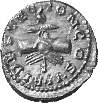 RIC IV Clodius Albinus 20B Clodius Albinus reverse, Clasped right hands, holding legion eagle
