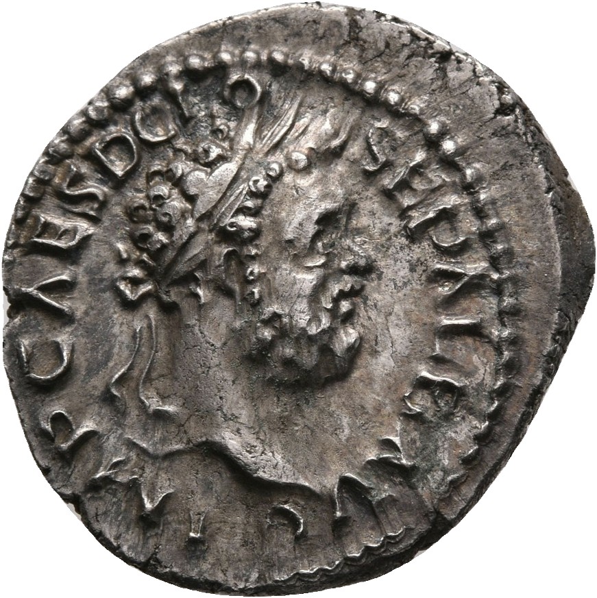 RIC IV Clodius Albinus 20B Clodius Albinus obverse — Head of Clodius Albinus, laureate, right
