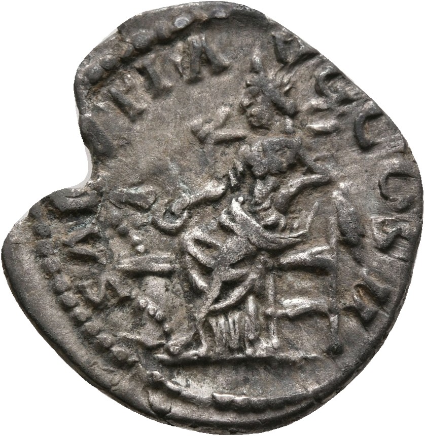 RIC IV Clodius Albinus 40 Clodius Albinus reverse, Salus, draped, seated left, feeding out of patera in extended right han...