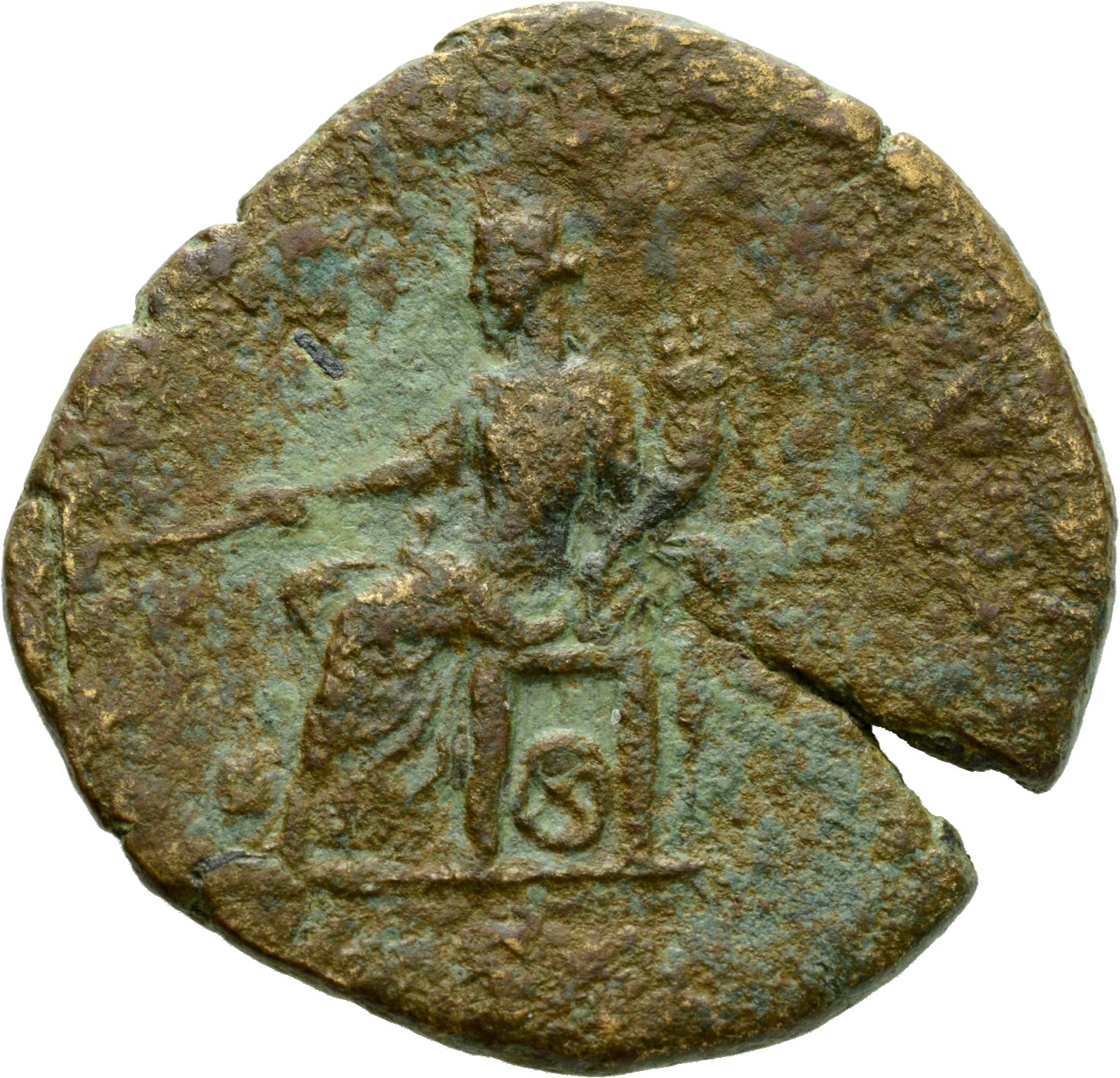 RIC IV Clodius Albinus 53A Clodius Albinus reverse, Fortuna, draped, seated left, holding rudder set on globe in right han...