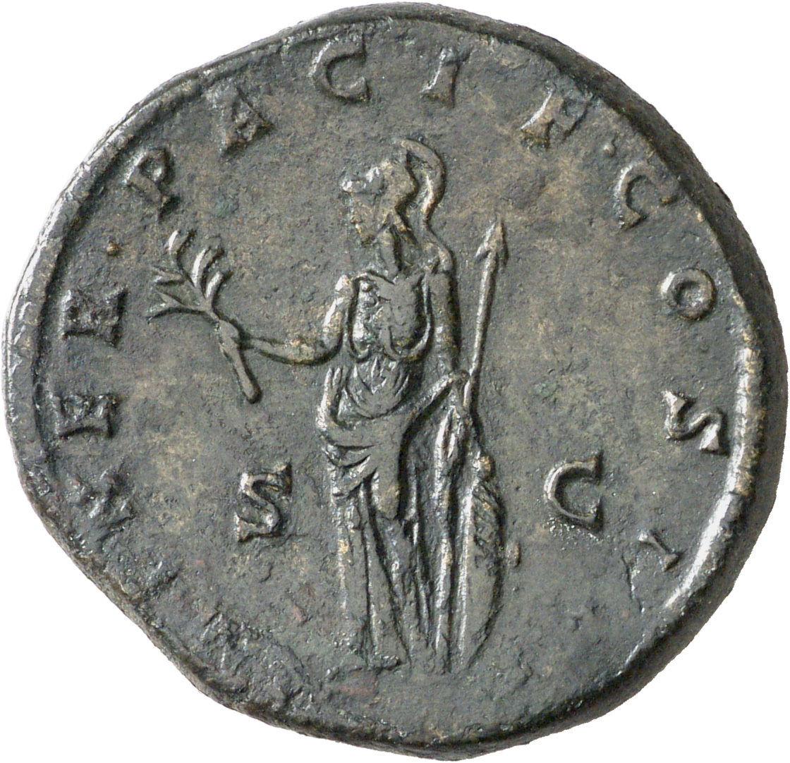 RIC IV Clodius Albinus 54 Clodius Albinus reverse, Minerva, helmeted, draped, standing left, holding olive-branch in right...