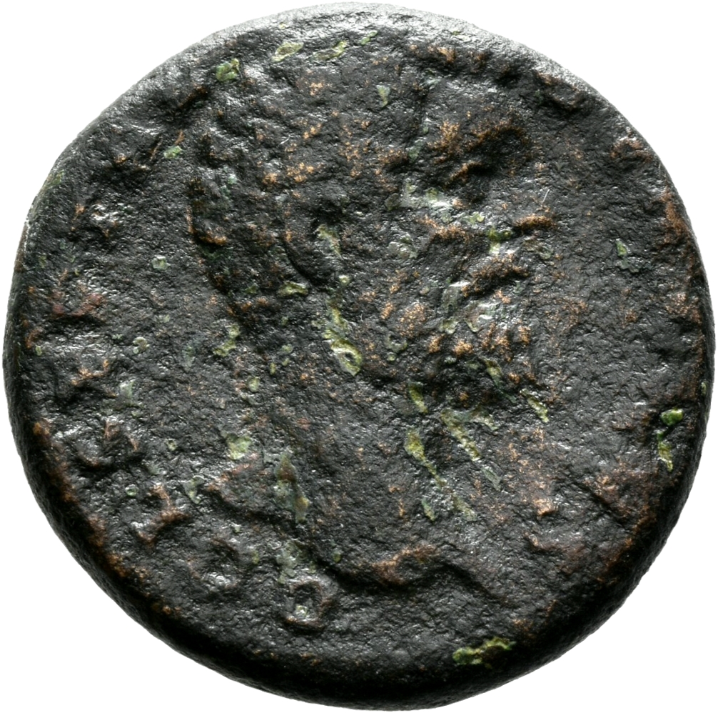 RIC IV Clodius Albinus 56 Clodius Albinus obverse, Kopf des Clodius Albinus nach r., bekränzt und barhäuptig; im Perlkreis.