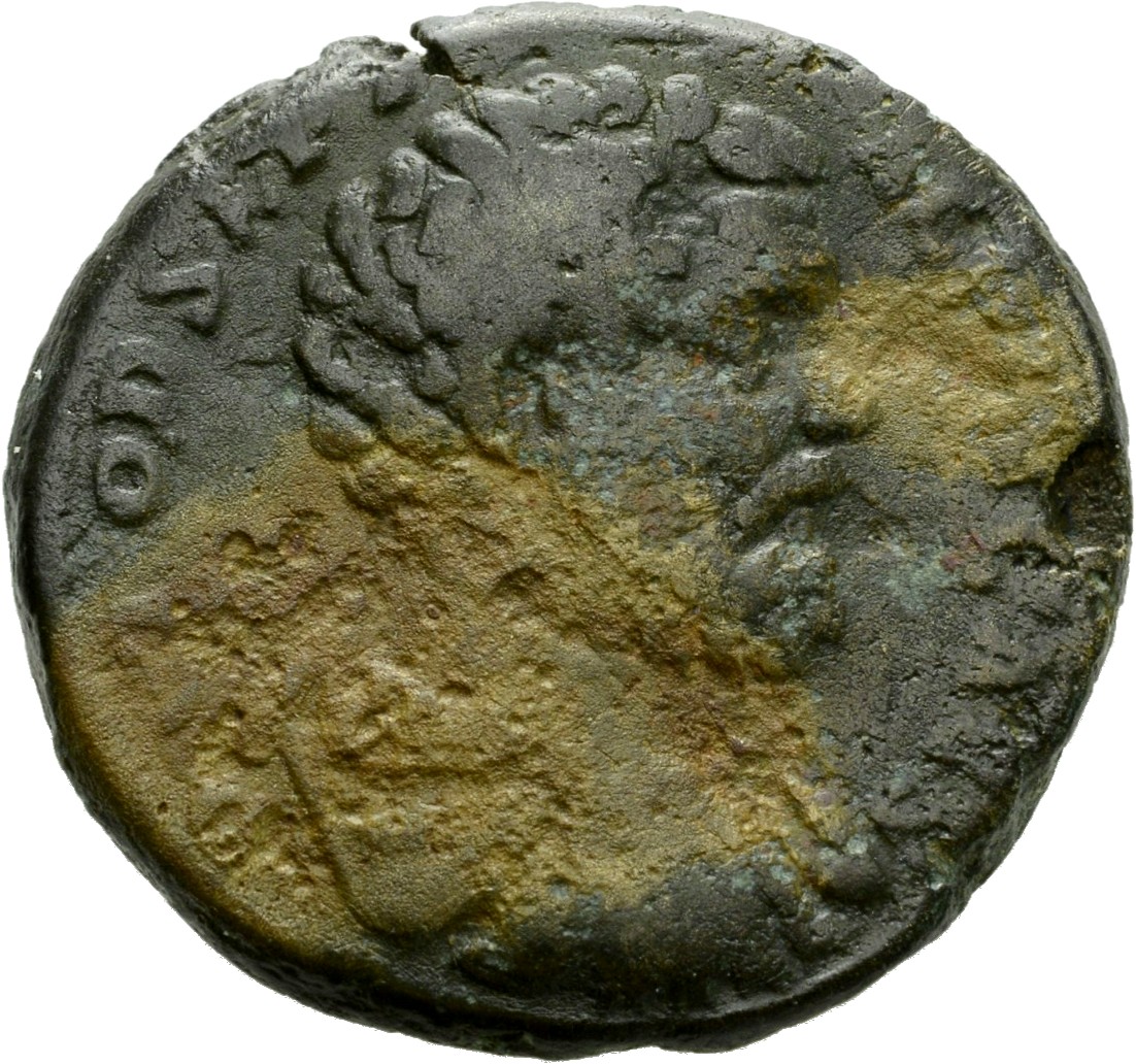 RIC IV Clodius Albinus 57B Clodius Albinus obverse, Bust of Clodius Albinus, bare-headed, draped, (sometimes cuirassed), r...