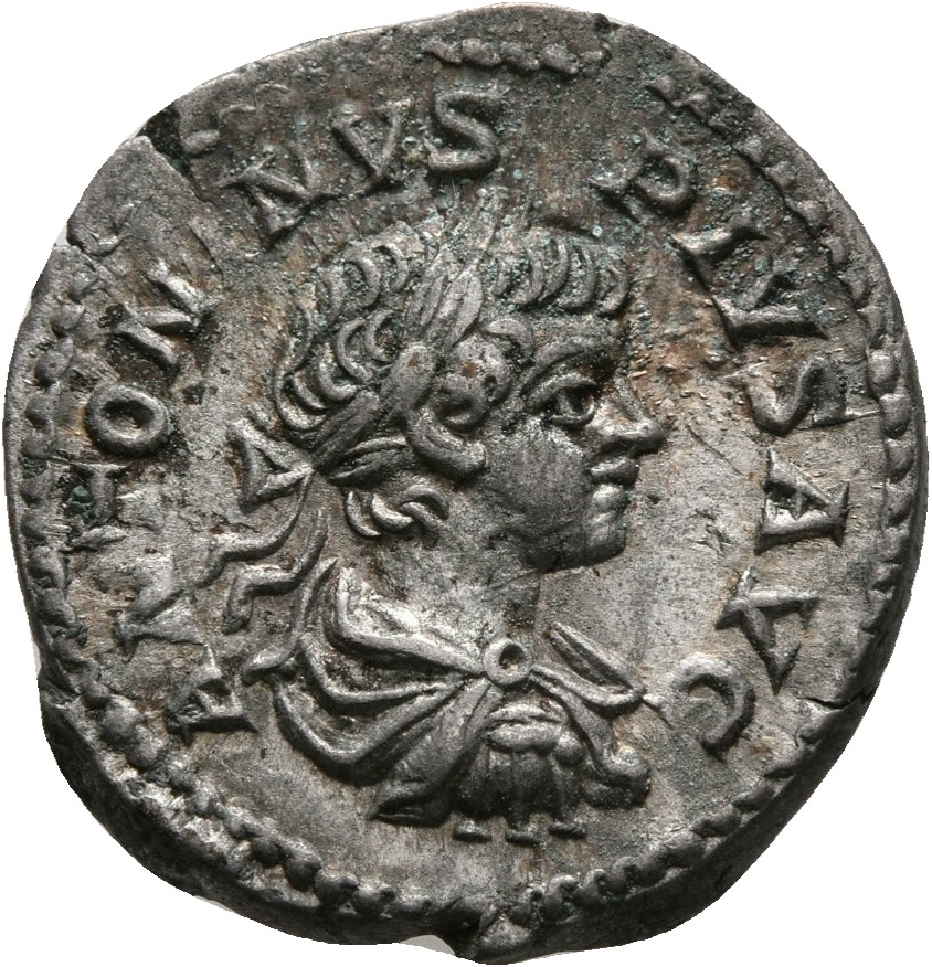 RIC IV Caracalla 124B Caracalla obverse, Bust of Caracalla, laureate, draped, cuirassed, right