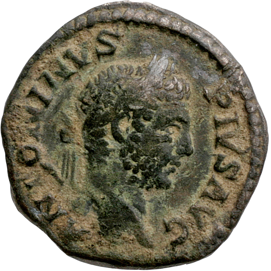 RIC IV Caracalla 173 Caracalla obverse, Head of Caracalla, laureate, right