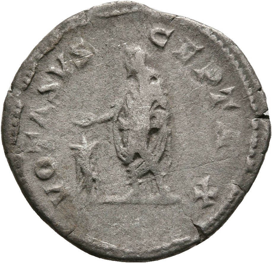 RIC IV Caracalla 179 Caracalla reverse, Caracalla, veiled, togate, standing left, sacrificing out of patera in right hand ...