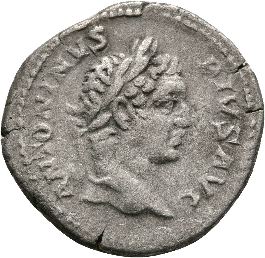 RIC IV Caracalla 179 Caracalla obverse, Head of Caracalla, laureate, right