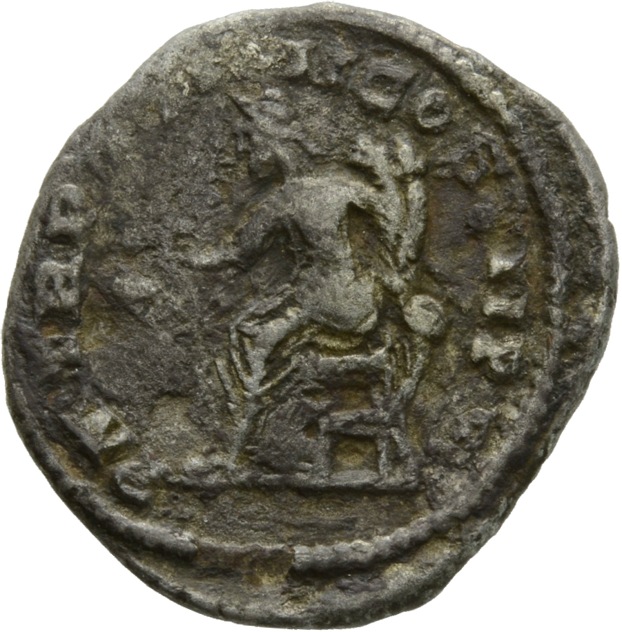 RIC IV Caracalla 183 Caracalla reverse, Concordia, draped, seated left, holding patera in extended right hand and double c...