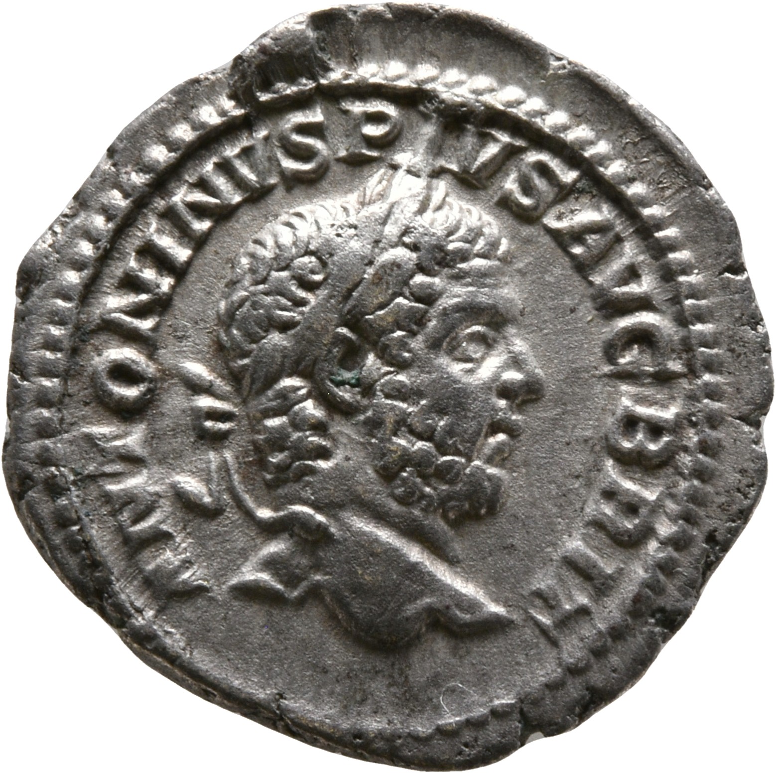 RIC IV Caracalla 187 Caracalla obverse, Head of Caracalla, laureate, right