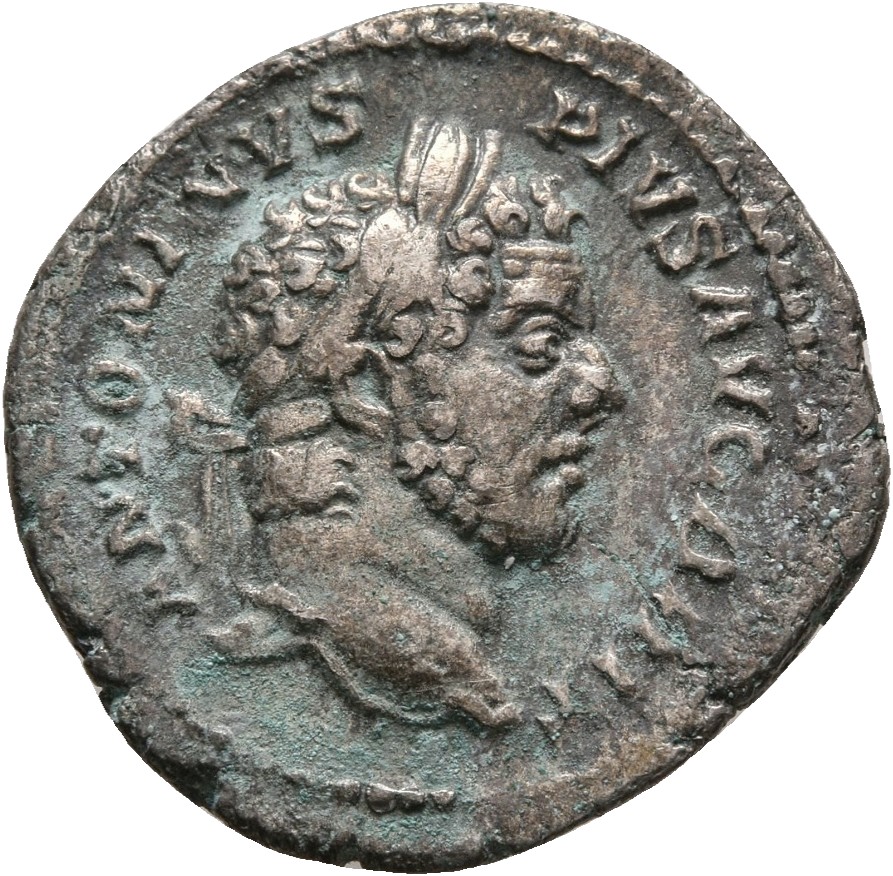 RIC IV Caracalla 214 Caracalla obverse, Head of Caracalla, laureate, bearded, right