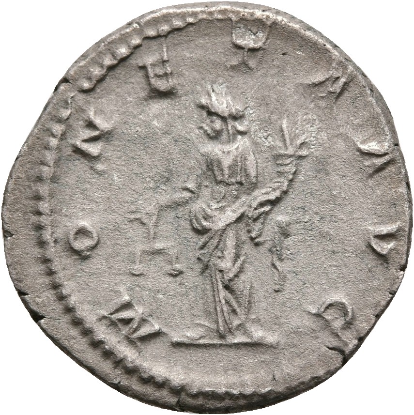 RIC IV Caracalla 224 Caracalla reverse, Moneta, draped, standing left, holding scales in right hand and cornucopiae in lef...