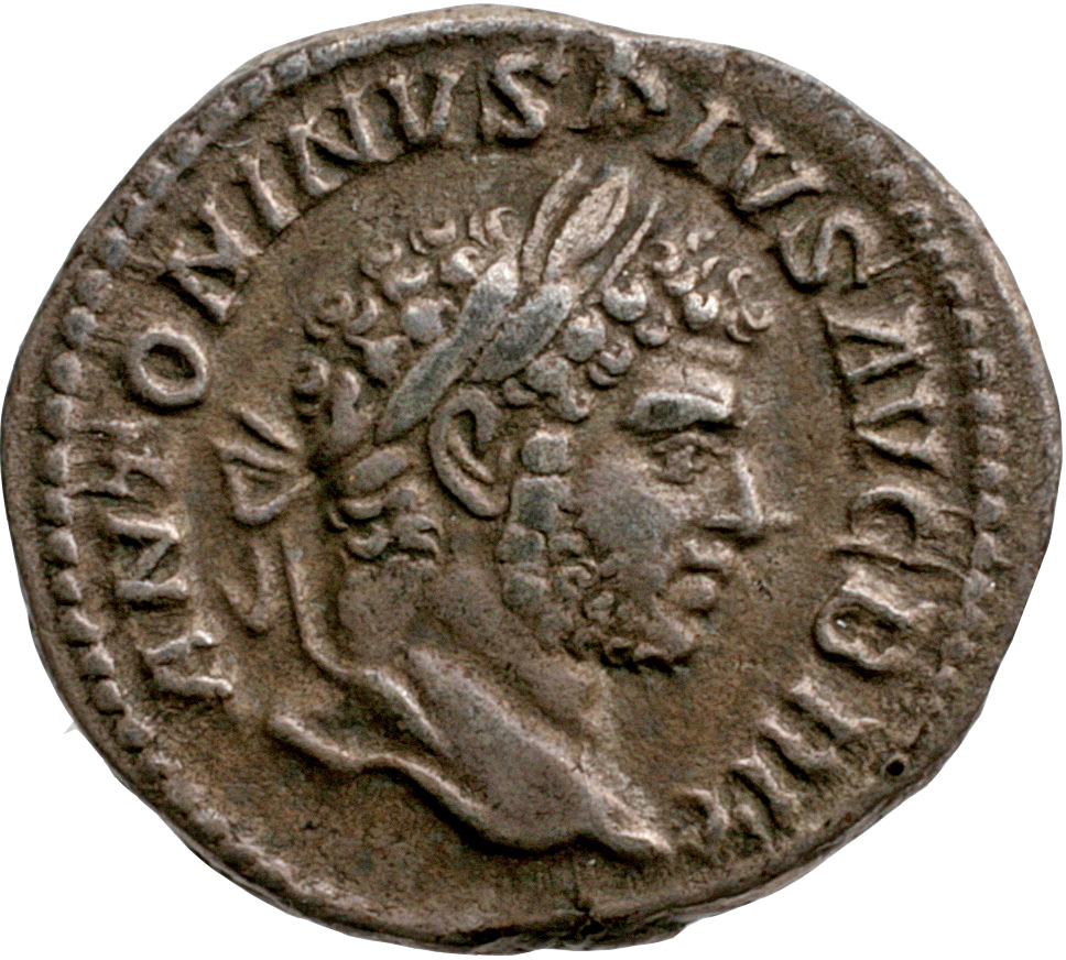 RIC IV Caracalla 224 Caracalla obverse, Head of Caracalla, laureate, bearded, right