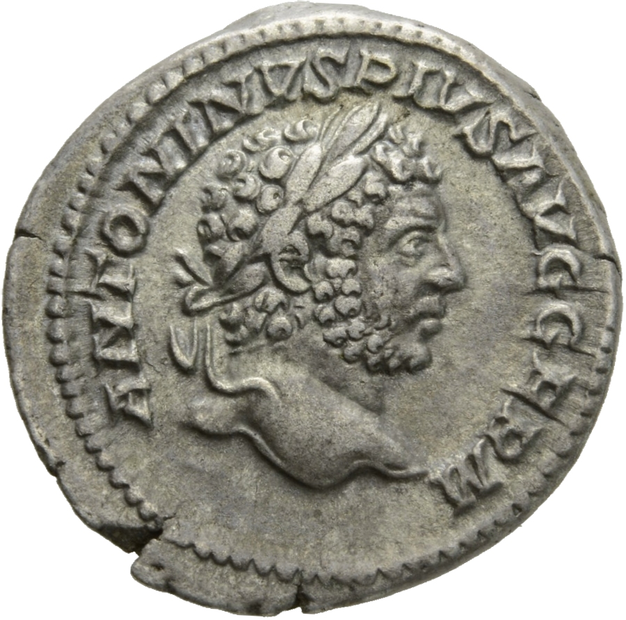 RIC IV Caracalla 239 Caracalla obverse, Head of Caracalla, laureate, right