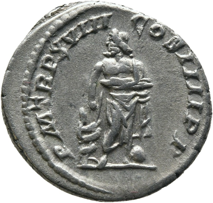 RIC IV Caracalla 251 Caracalla reverse, Asclepius, nude to waist, standing left, holding serpent-wreathed wand; to right, ...