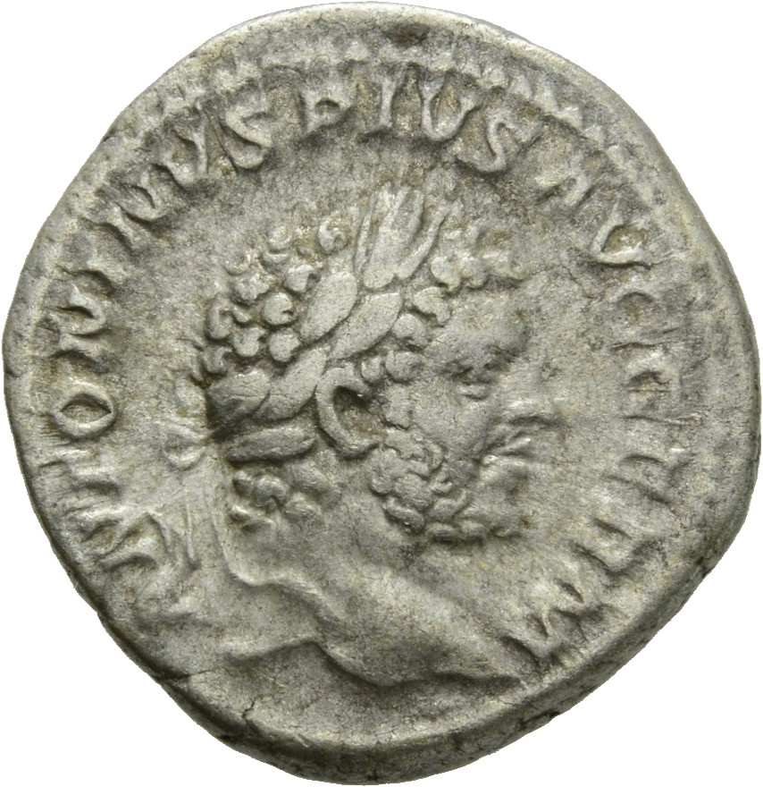 RIC IV Caracalla 254 Caracalla obverse, Head of Caracalla, laureate, right