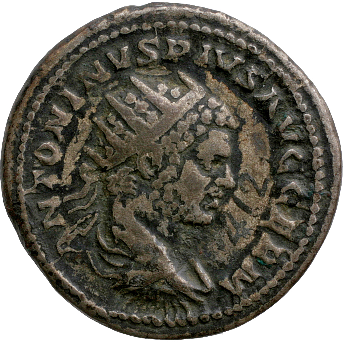 RIC IV Caracalla 258A Caracalla obverse, Bust of Caracalla, radiate, draped, cuirassed, right