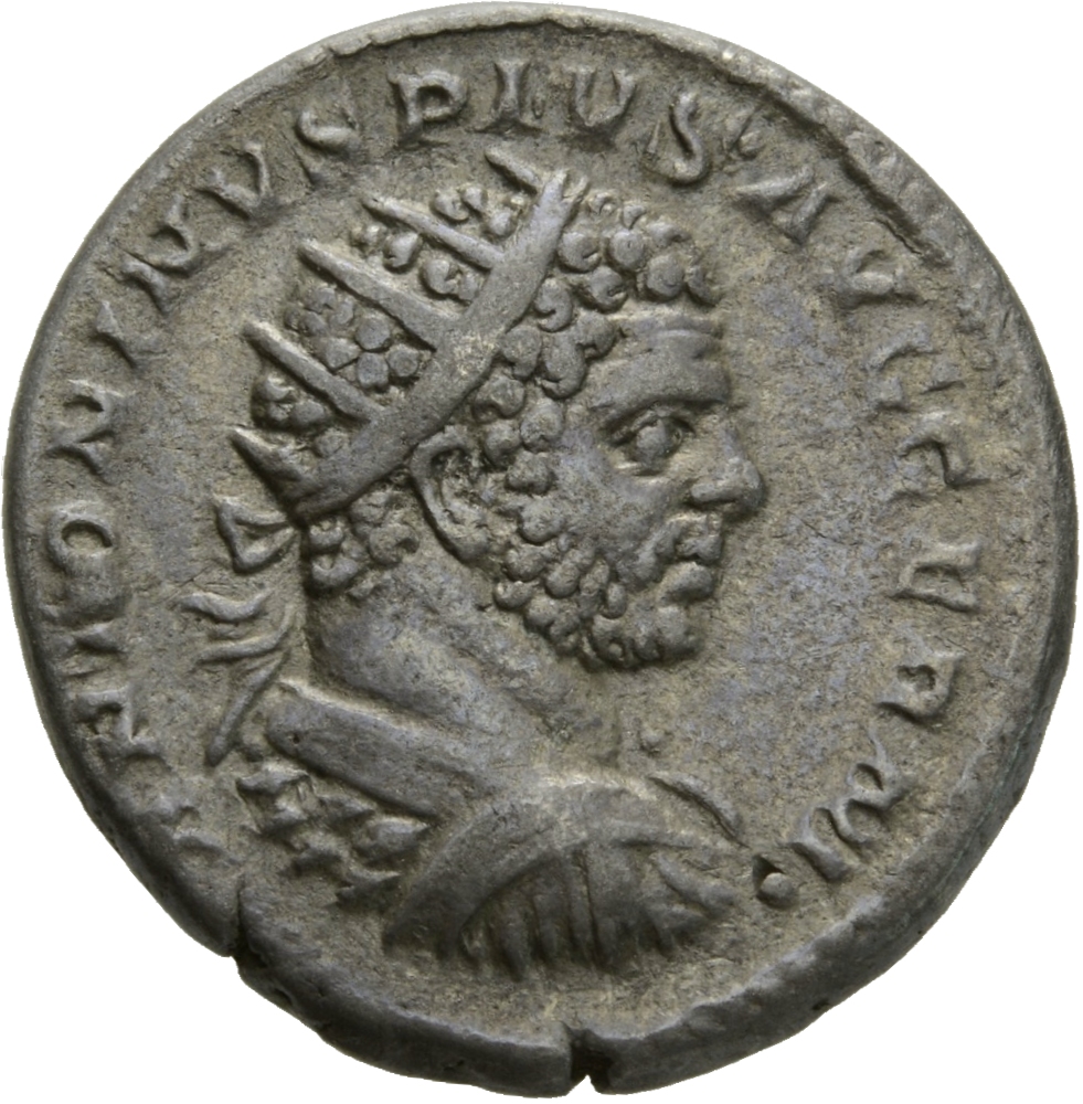 RIC IV Caracalla 263D Caracalla obverse, Bust of Caracalla, radiate, cuirassed, right