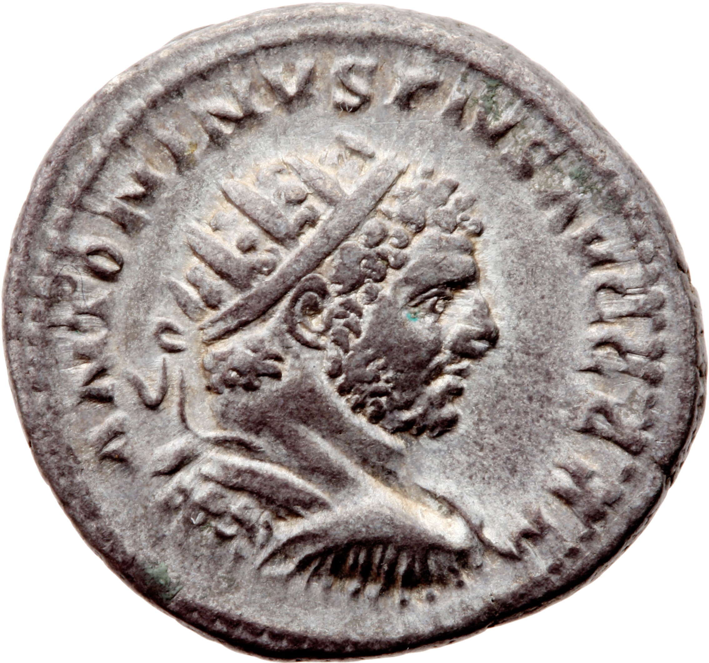 RIC IV Caracalla 264C Caracalla obverse — Bust of Caracalla, radiate, draped, cuirassed, right