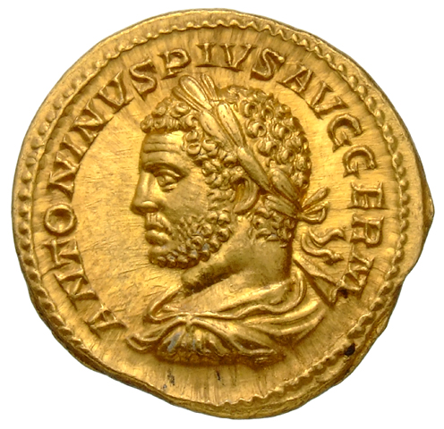 RIC IV Caracalla 270D Caracalla obverse, Bust of Caracalla, laureate, draped, cuirassed, left