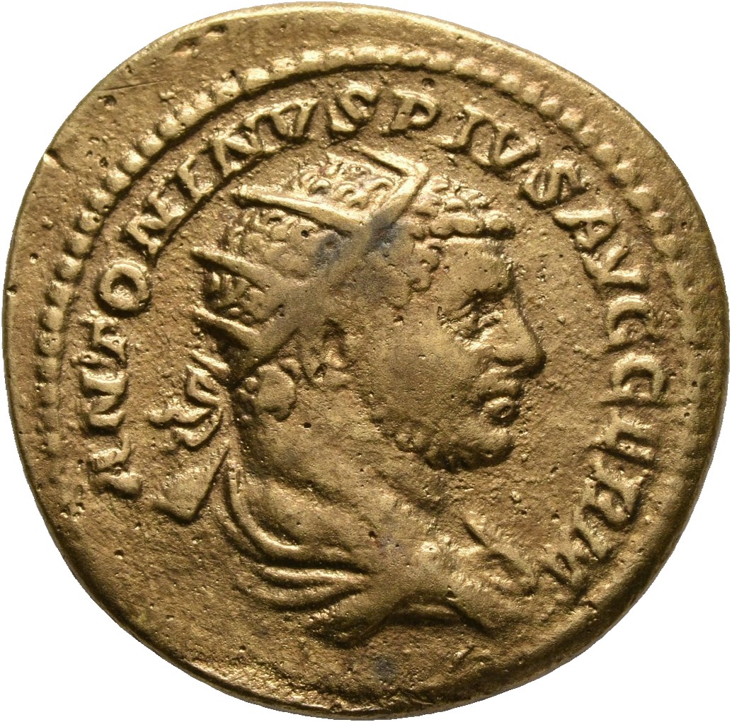 RIC IV Caracalla 281A Caracalla obverse, Bust of Caracalla, radiate, draped, right