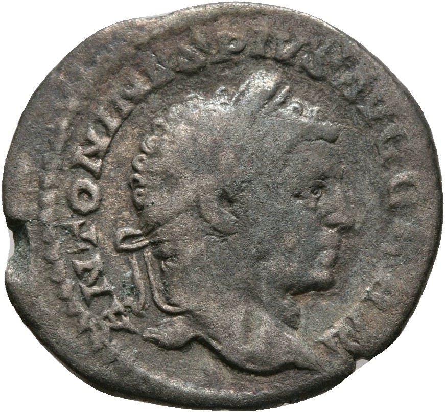 RIC IV Caracalla 281B Caracalla obverse, Head of Caracalla, laureate, right