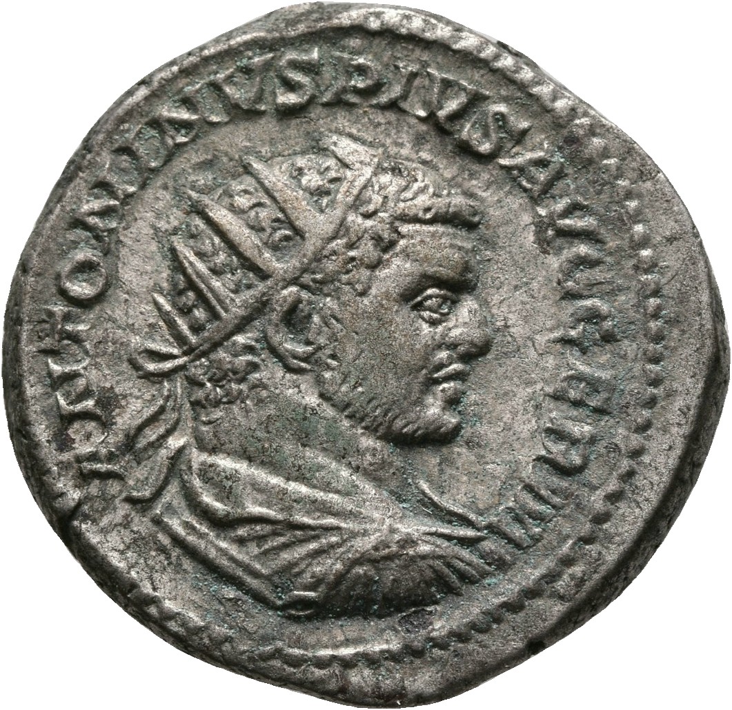 RIC IV Caracalla 285C Caracalla obverse, Bust of Caracalla, radiate, draped, right