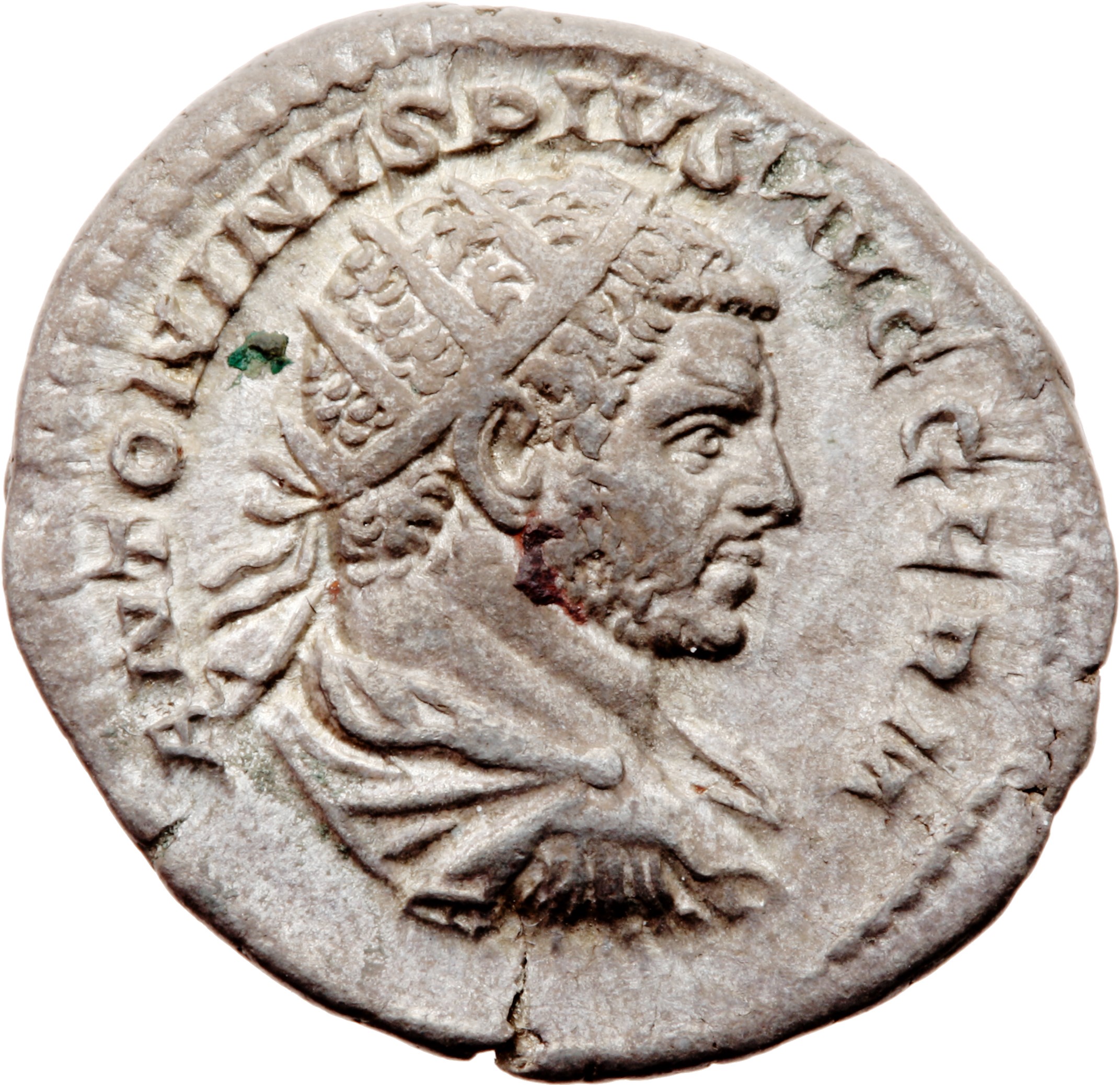 RIC IV Caracalla 285D Caracalla obverse, Bust of Caracalla, radiate, draped, cuirassed, right