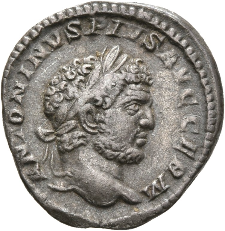 RIC IV Caracalla 300 Caracalla obverse, Head of Caracalla, laureate, right