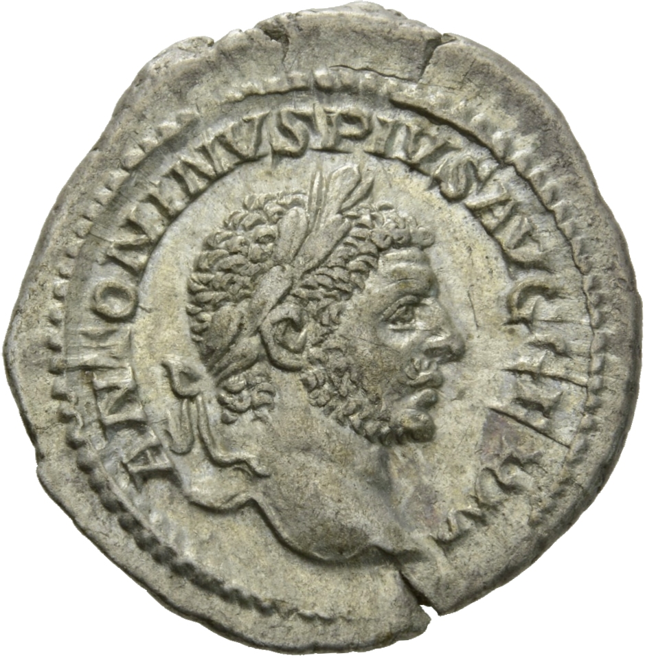 RIC IV Caracalla 311B Caracalla obverse, Head of Caracalla, laureate, right
