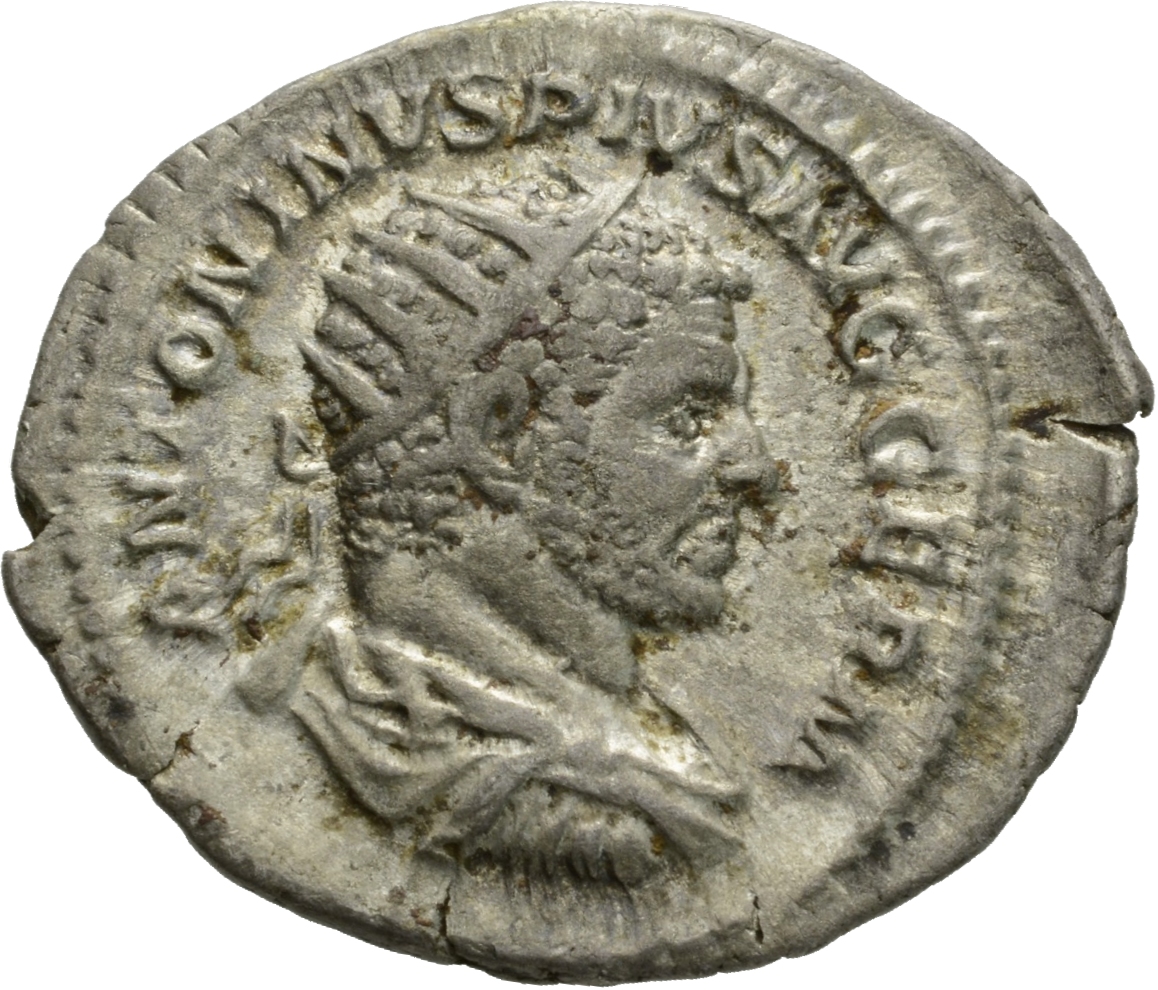 RIC IV Caracalla 312C Caracalla obverse, Bust of Caracalla, radiate, draped, cuirassed, right