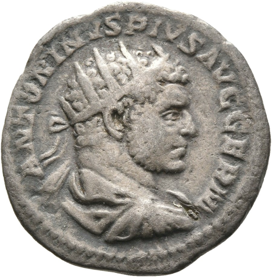RIC IV Caracalla 312C Caracalla obverse — Bust of Caracalla, radiate, draped, cuirassed, right