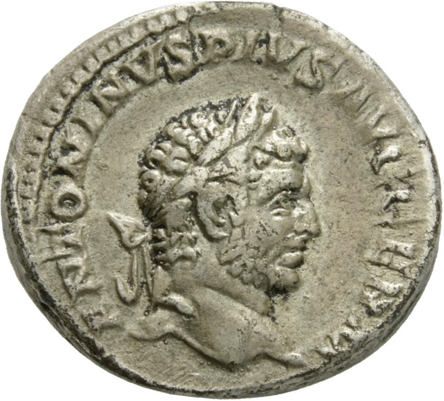 RIC IV Caracalla 314A Caracalla obverse, Head of Caracalla, laureate, right