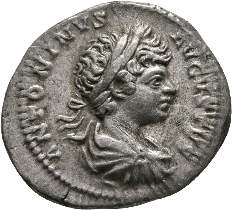 RIC IV Caracalla 35 Caracalla obverse, Bust of Caracalla, laureate, draped, right