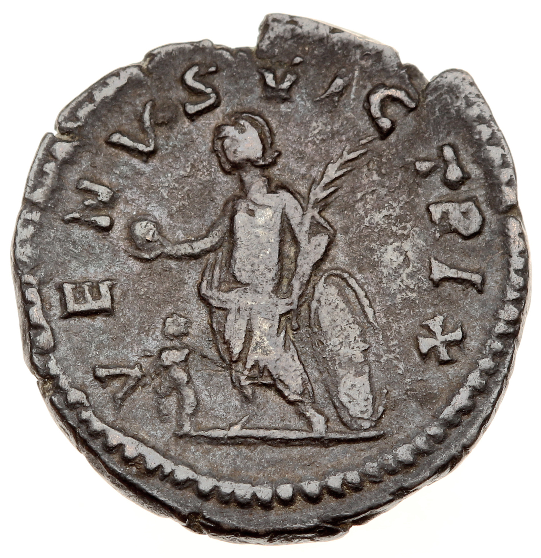 RIC IV Caracalla 369 (denarius) Caracalla reverse, Venus, naked to waist, standing left, holding apple in extended right h...