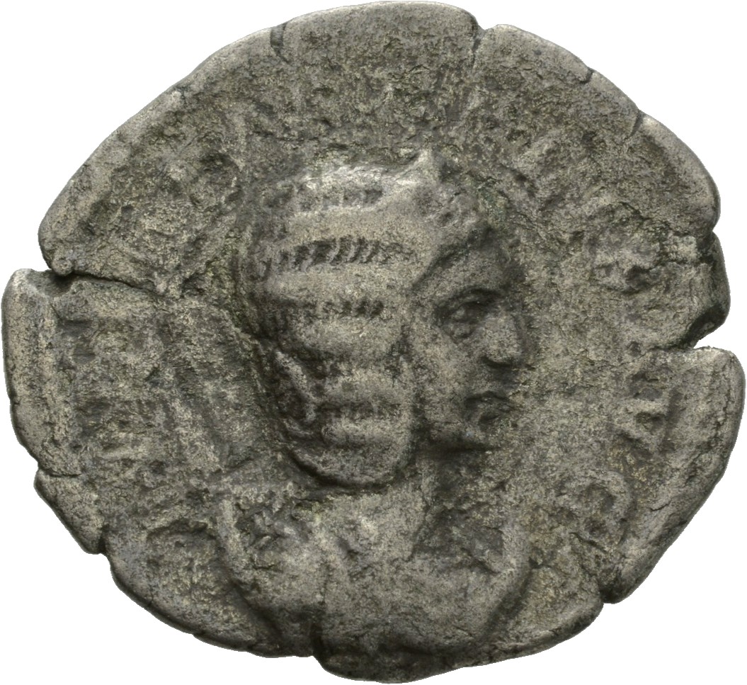 RIC IV Caracalla 388A (antoninianus) Caracalla obverse, Bust of Julia Domna, hair elaborately waved in ridges and turned u...