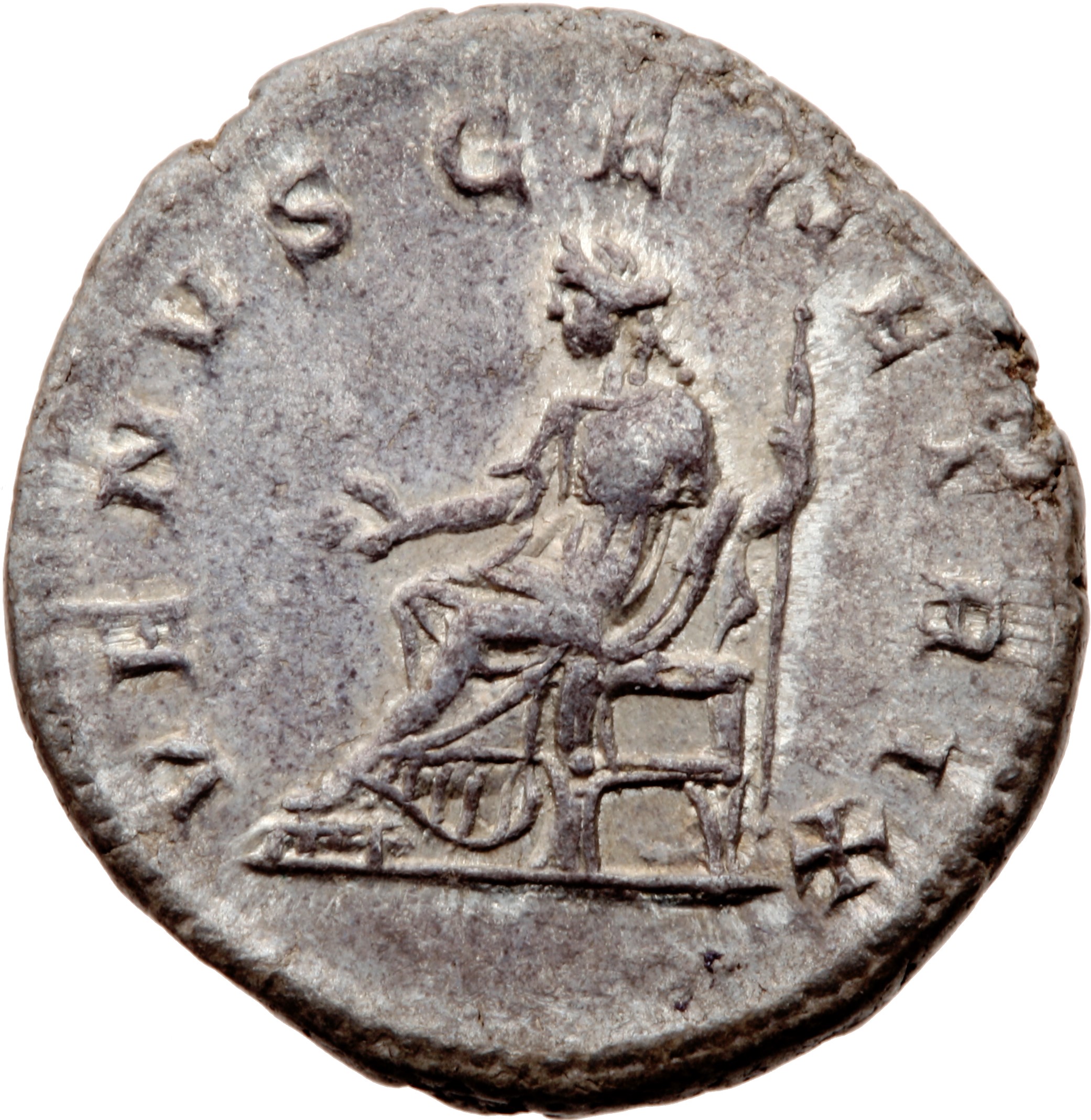 RIC IV Caracalla 388A (antoninianus) Caracalla reverse — Venus, draped, seated left, extending right hand and holding scep...