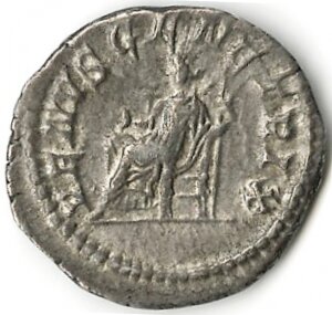 RIC IV Caracalla 388C (denarius) Caracalla reverse, Venus, draped, seated left, extending right hand and holding sceptre i...