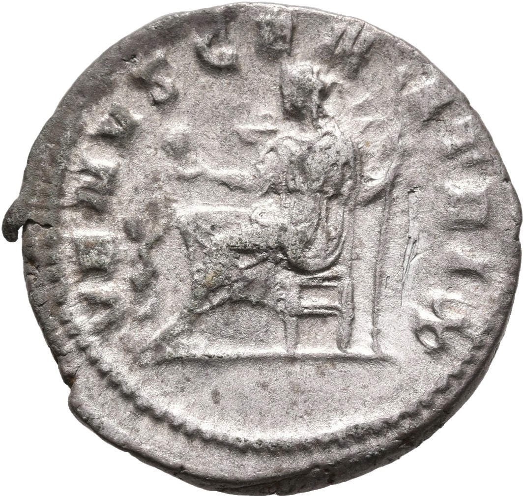 RIC IV Caracalla 389A (antoninianus) Caracalla reverse, Venus, draped, seated left, holding apple in extended right hand a...