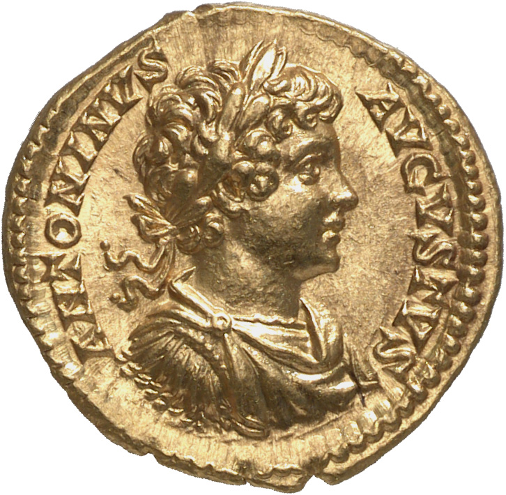 RIC IV Caracalla 39B Caracalla obverse, Bust of Caracalla, laureate, draped, right