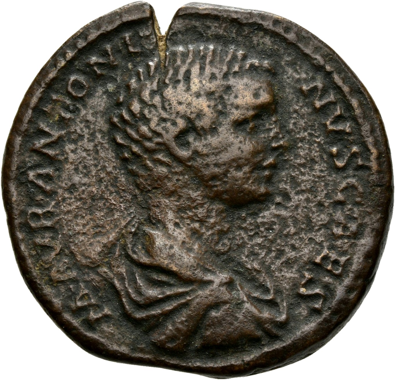 RIC IV Caracalla 401 Caracalla obverse, Bust of Caracalla, bare-headed, draped, cuirassed, right