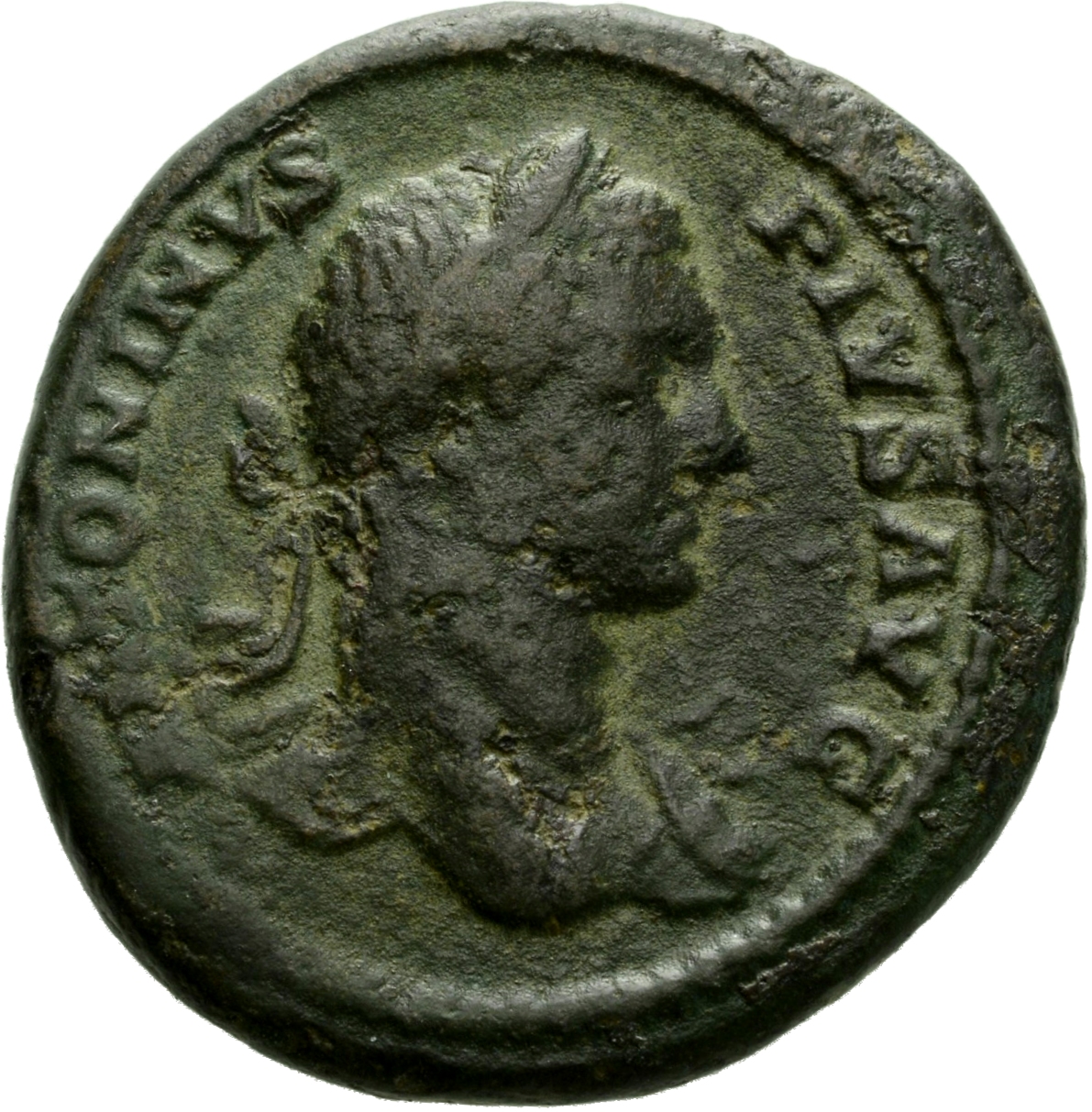 RIC IV Caracalla 429c Caracalla obverse, Bust of Caracalla, laureate, with aegis, right