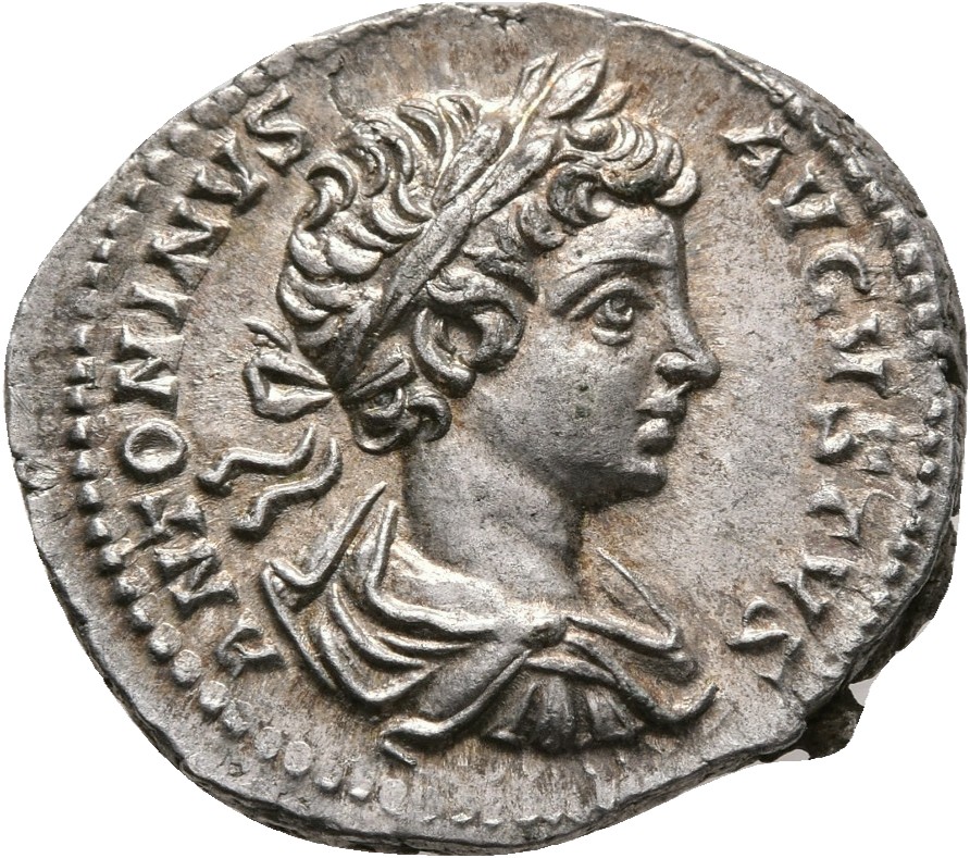 RIC IV Caracalla 42C Caracalla obverse, Bust of Caracalla, laureate, draped, cuirassed, right