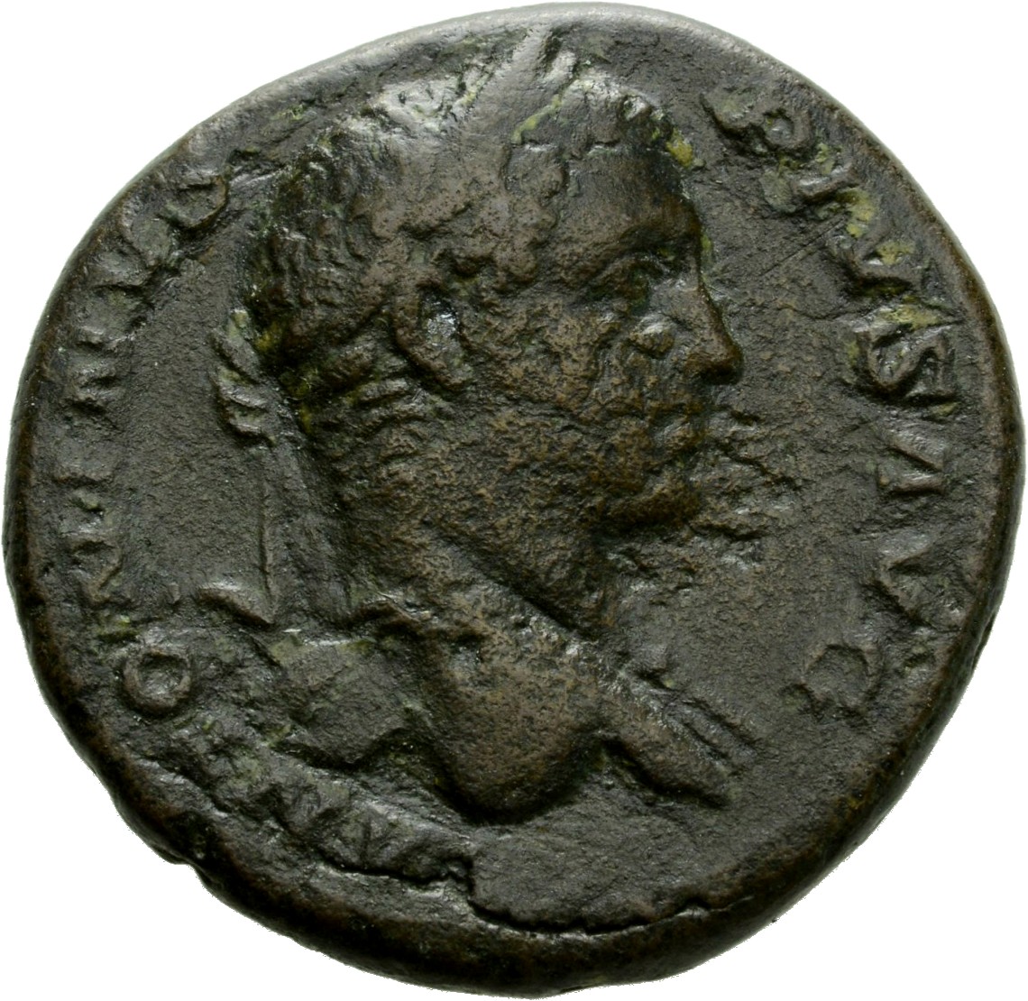 RIC IV Caracalla 449B Caracalla obverse, Bust of Caracalla, laureate, draped on left shoulder, right