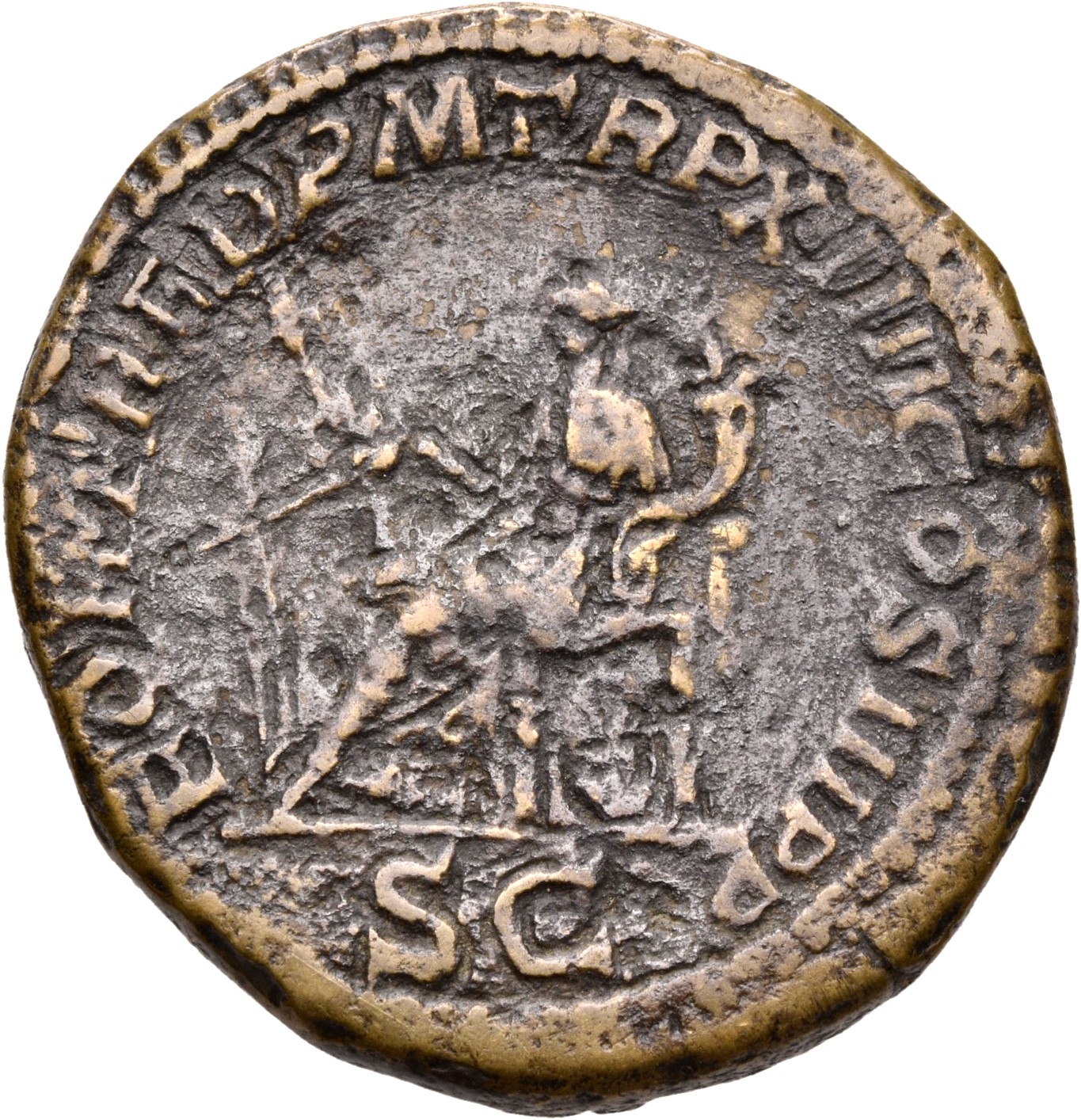 RIC IV Caracalla 479B Caracalla reverse, Fortuna, draped, seated left, holding rudder in right hand and cornucopiae in lef...